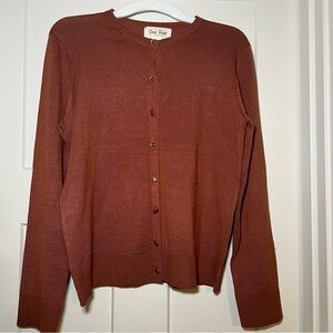 Brown Cardigan Sweater Women’s Size XLarge By Dear Rose With Imperfections Read